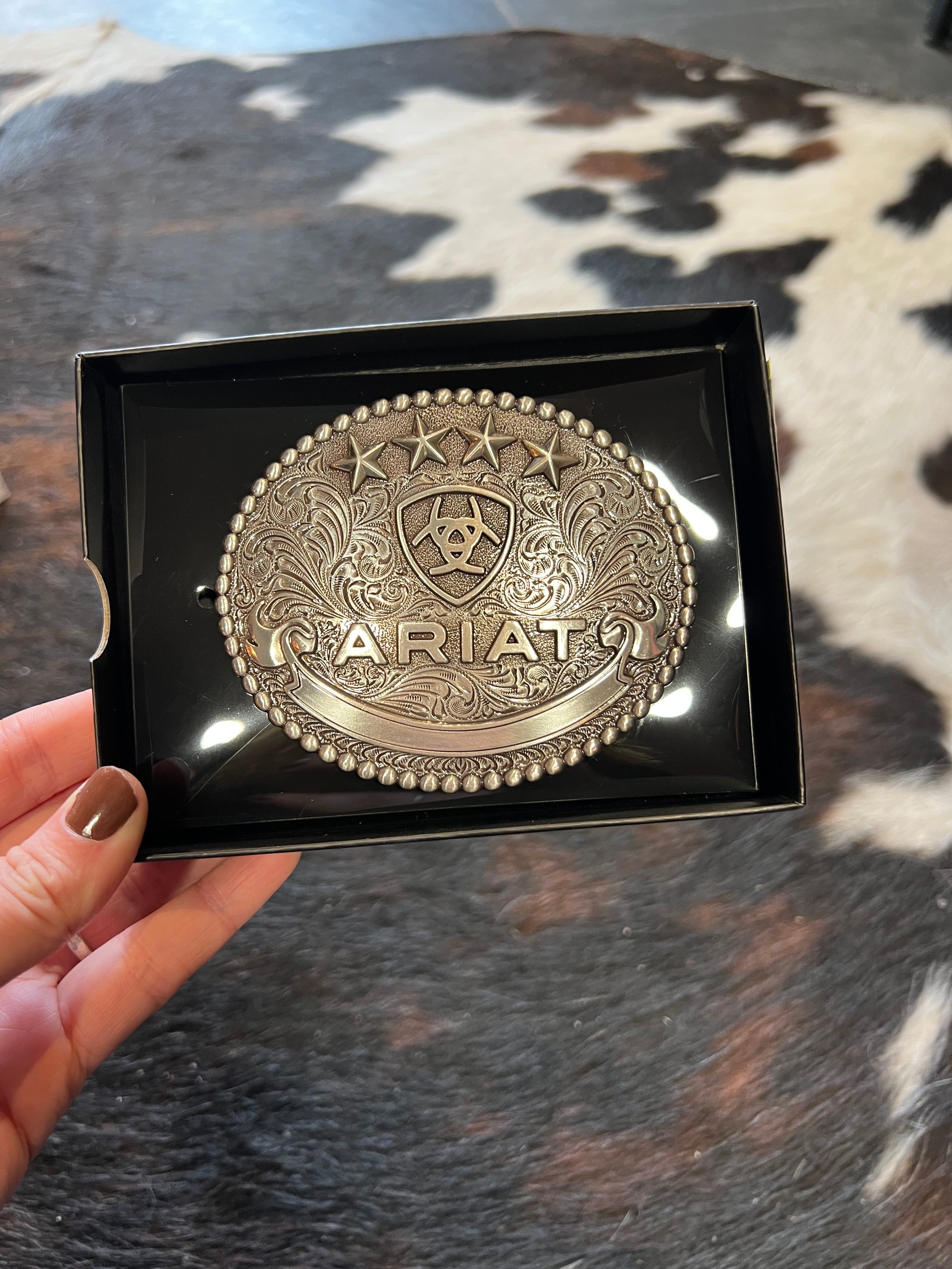 Ariat Oval Silver Rodeo Belt Buckle – Silverbelly Western