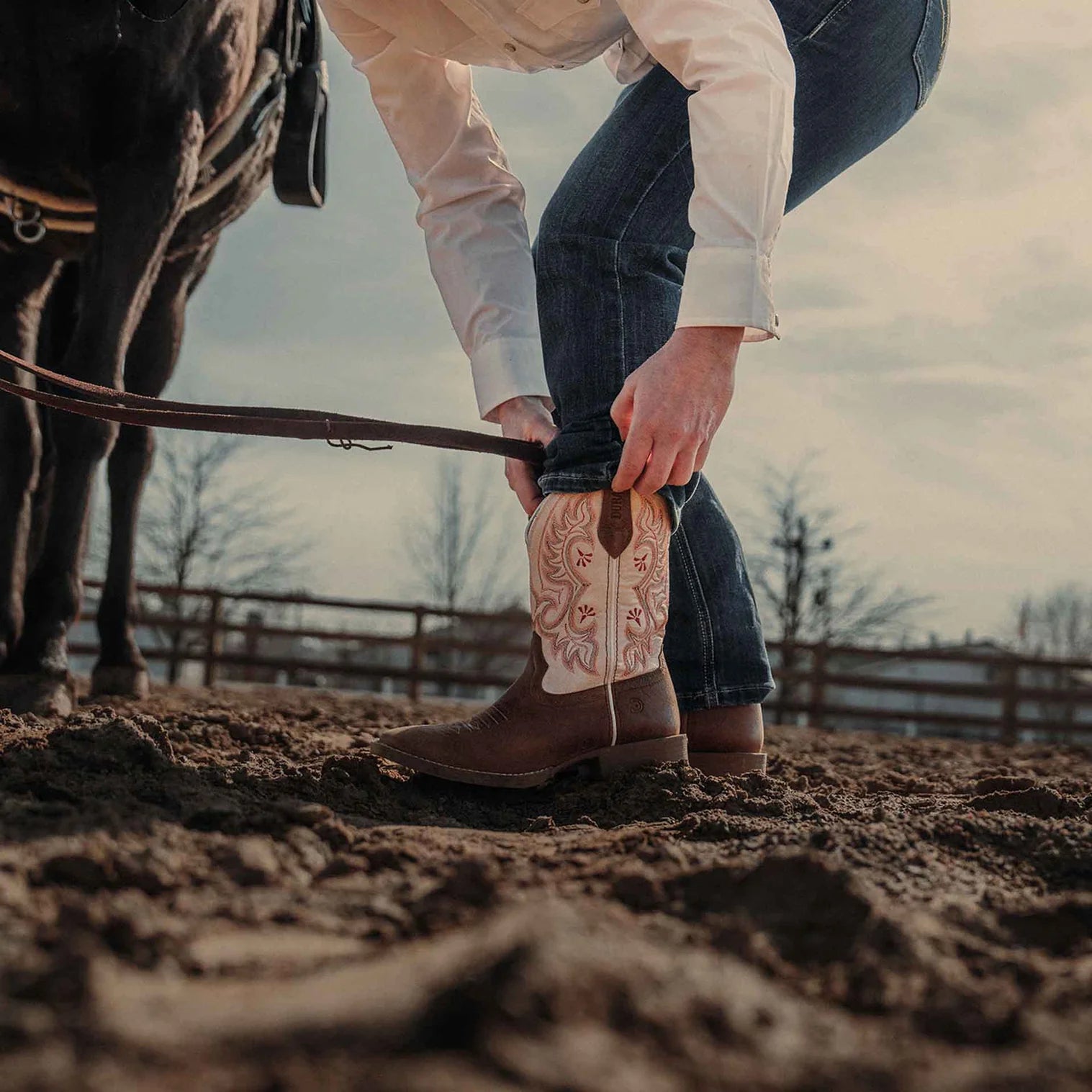 Durango Shyloh Metallic Peach Cowboy Boots
