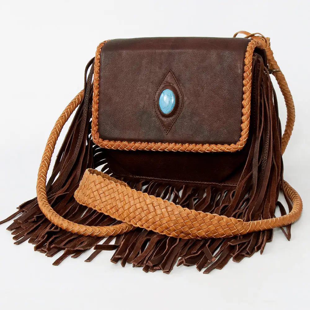 American Darling Genuine Leather Fringe Western Bag