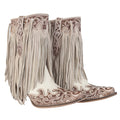 Canyon Fringed Hand-Tooled Boots 10611