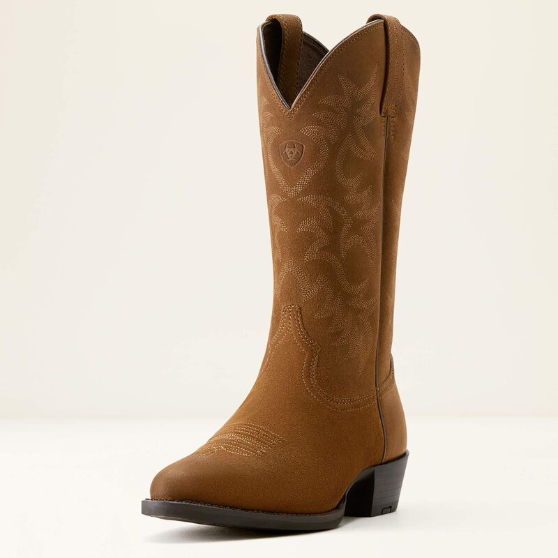 Ariat Heritage R Toe Western Boot Dijon Suede