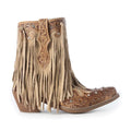 Myra Nashville Nights Fringe Cowboy Boots Handtooled with Swarovski Stones