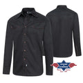 Stars & Stripes Piped Black Western Shirt