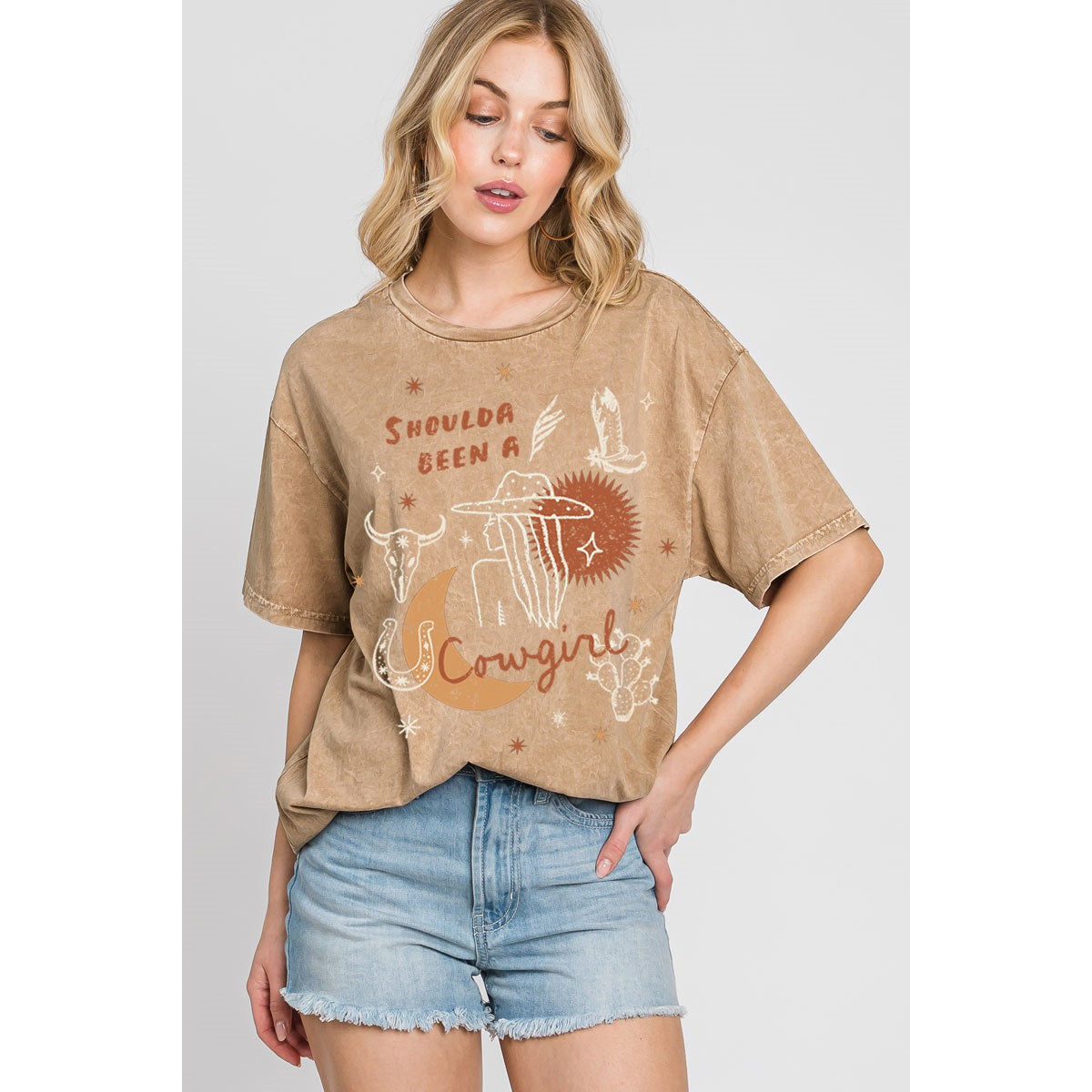 Shoulda Been A Cowgirl Mineral Graphic Tee