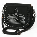 American Darling Boot Stitched Genuine Leather Suede Western Bag