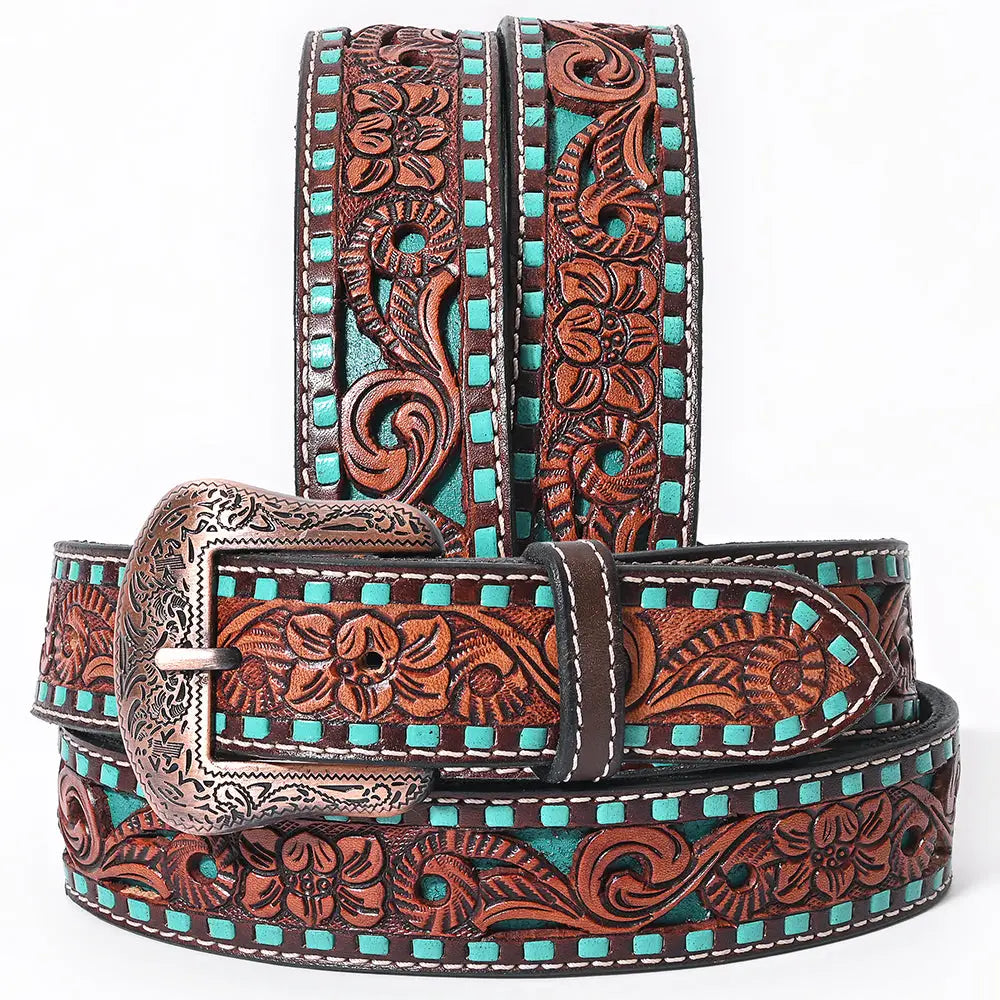 Hand Carved Western Leather Belt