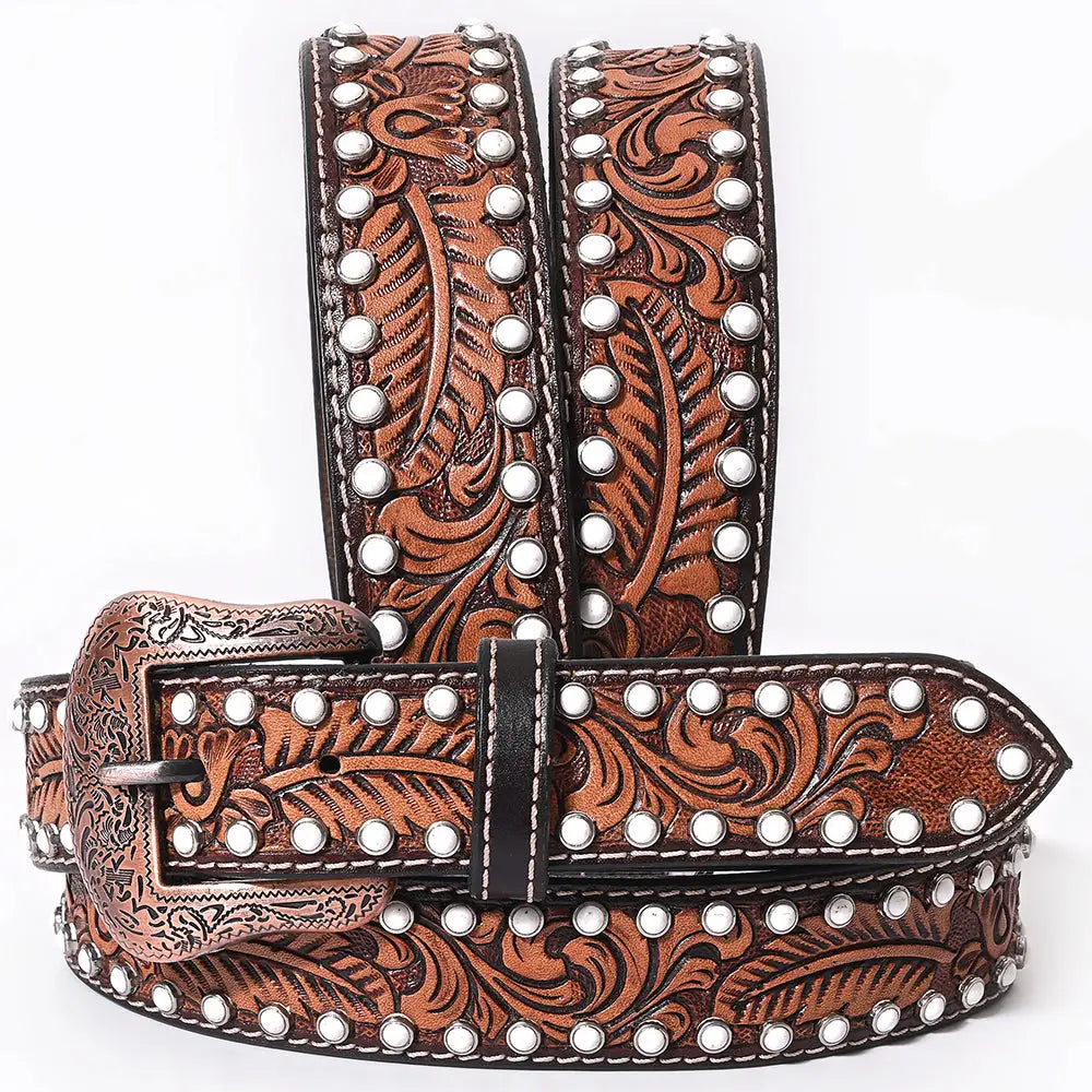 Hand Carved Western Leather Belt