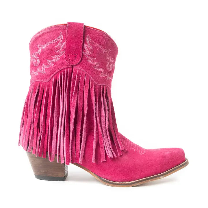 Myra Pink Fringe Short Rodeo Boots