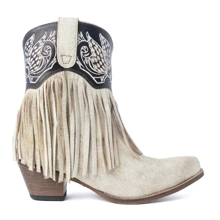 Myra Fringe Bird Cream Cowboy Boots