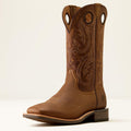 Ariat Highland Toughstock Wide Square Toe Western Boot Distressed Brown