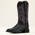 Ariat Round Up StretchFit Wide Square Toe Western Boot Black