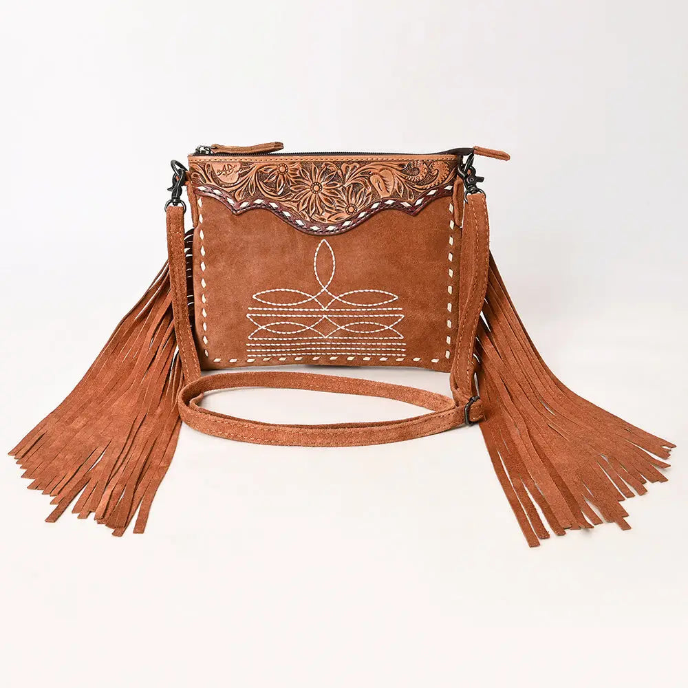 American Darling Boot Stitched Genuine Suede Western Bag