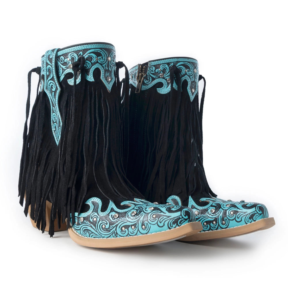 Myra Nashville Nights Twilight Handtooled Cowboy Boots with Swarovski Stones