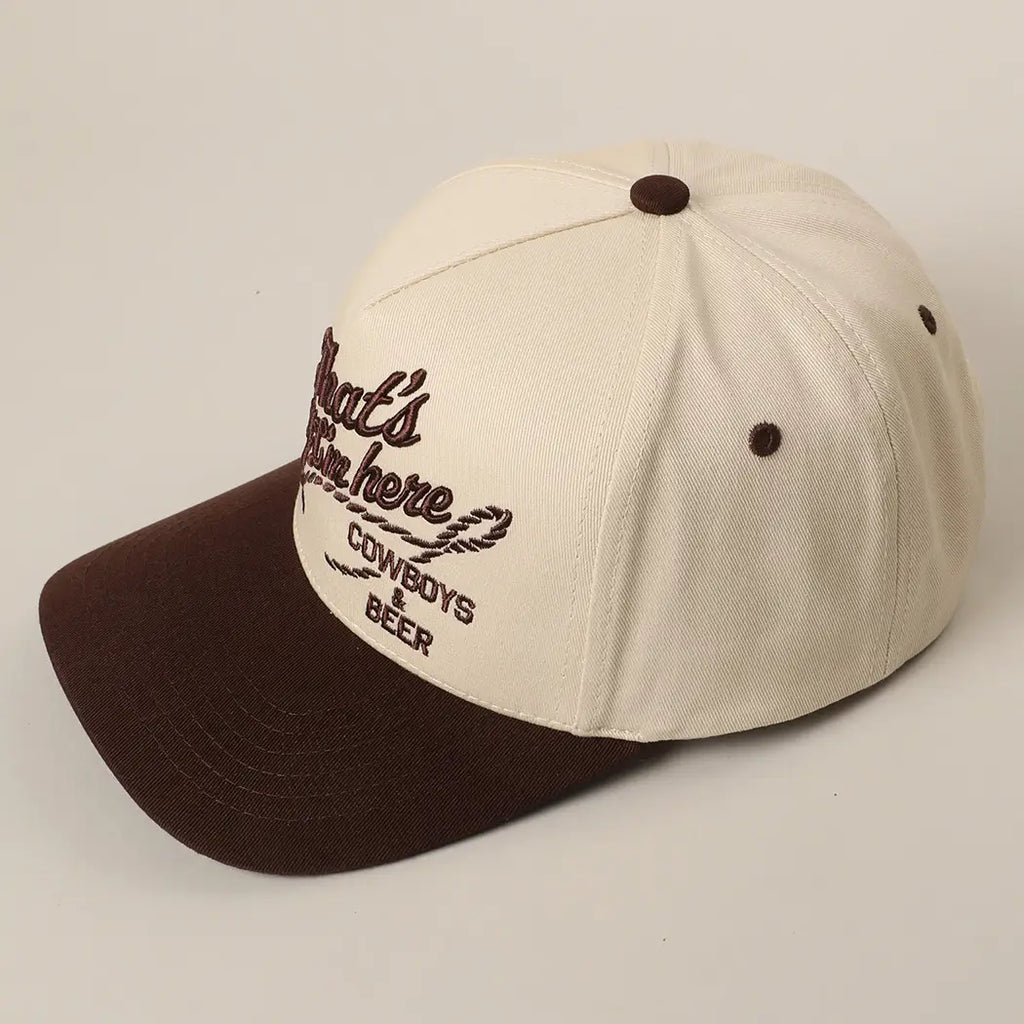 Cowboys & Beer Two Tone Embroidered Trucker Cap