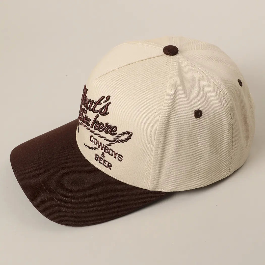 Cowboys & Beer Two Tone Embroidered Trucker Cap