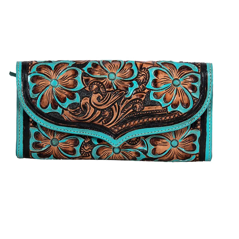 Myra Turquoise Hand Tooled Western Purse