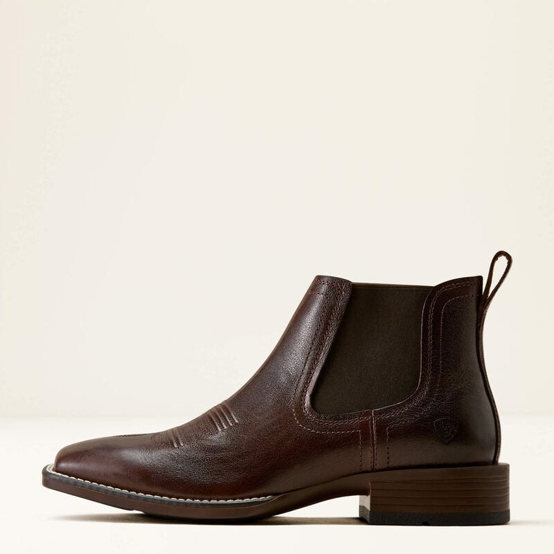 Ariat Booker Chelsea Wide Square Toe Western Boot Chocolate Chip
