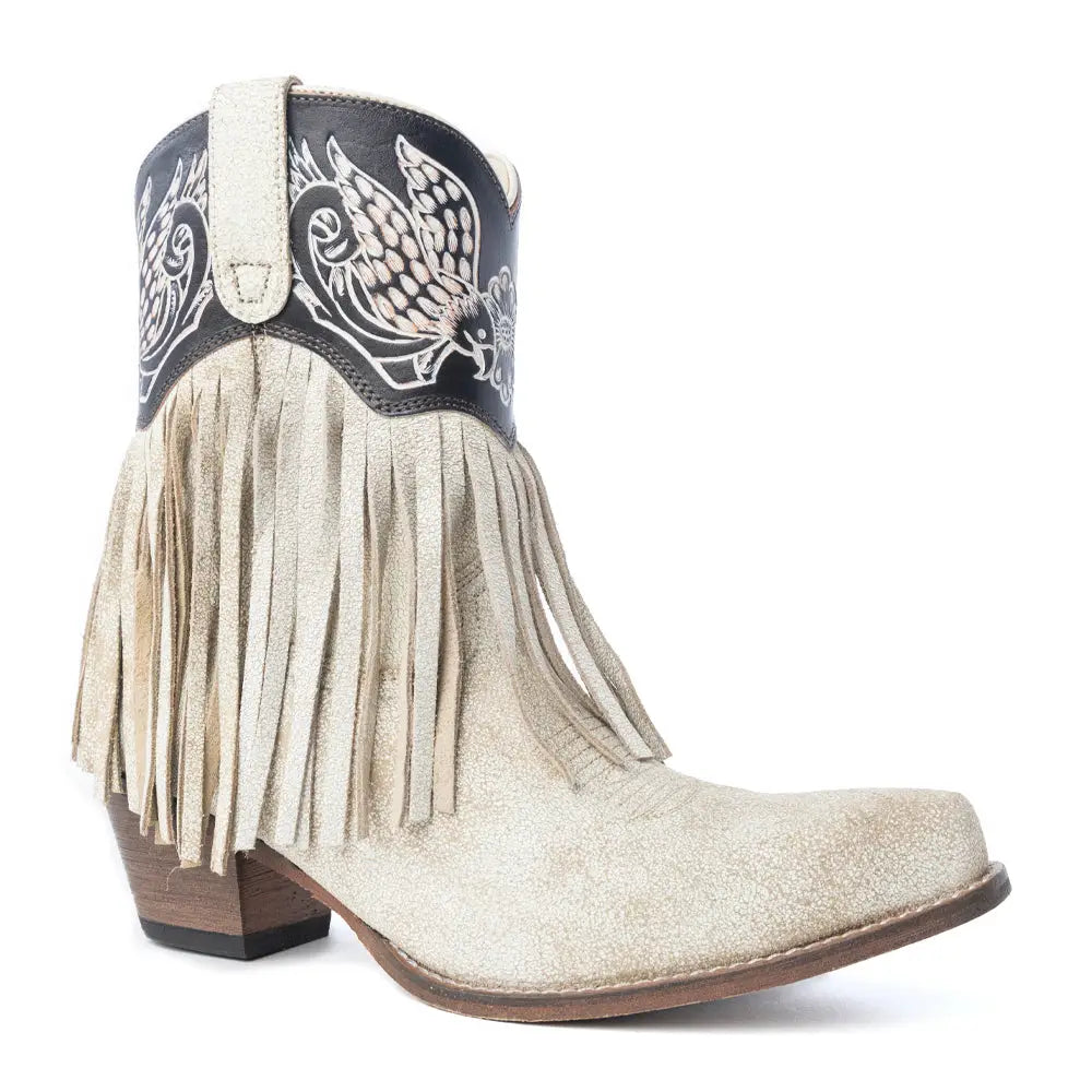 Myra Fringe Bird Cream Cowboy Boots
