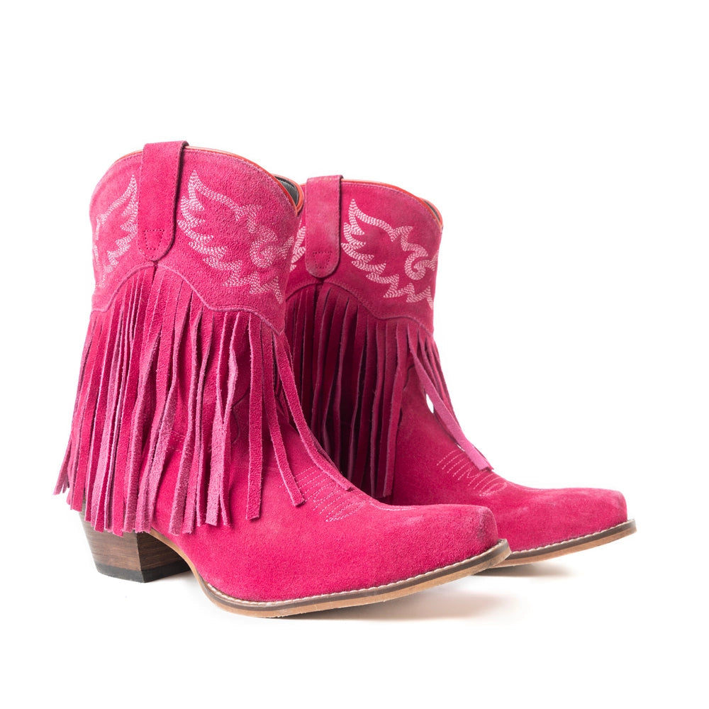 Myra Pink Fringe Short Rodeo Boots