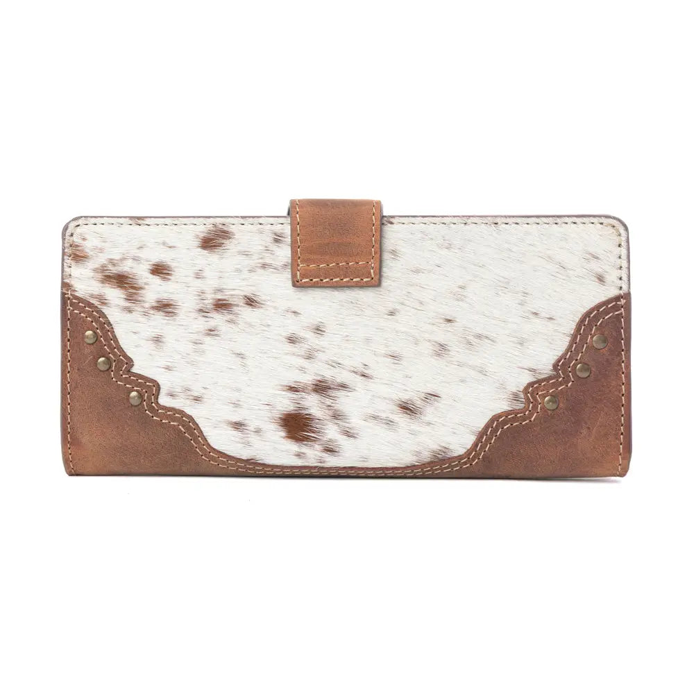 Myra Hair On Leather Purse in Honey Drift
