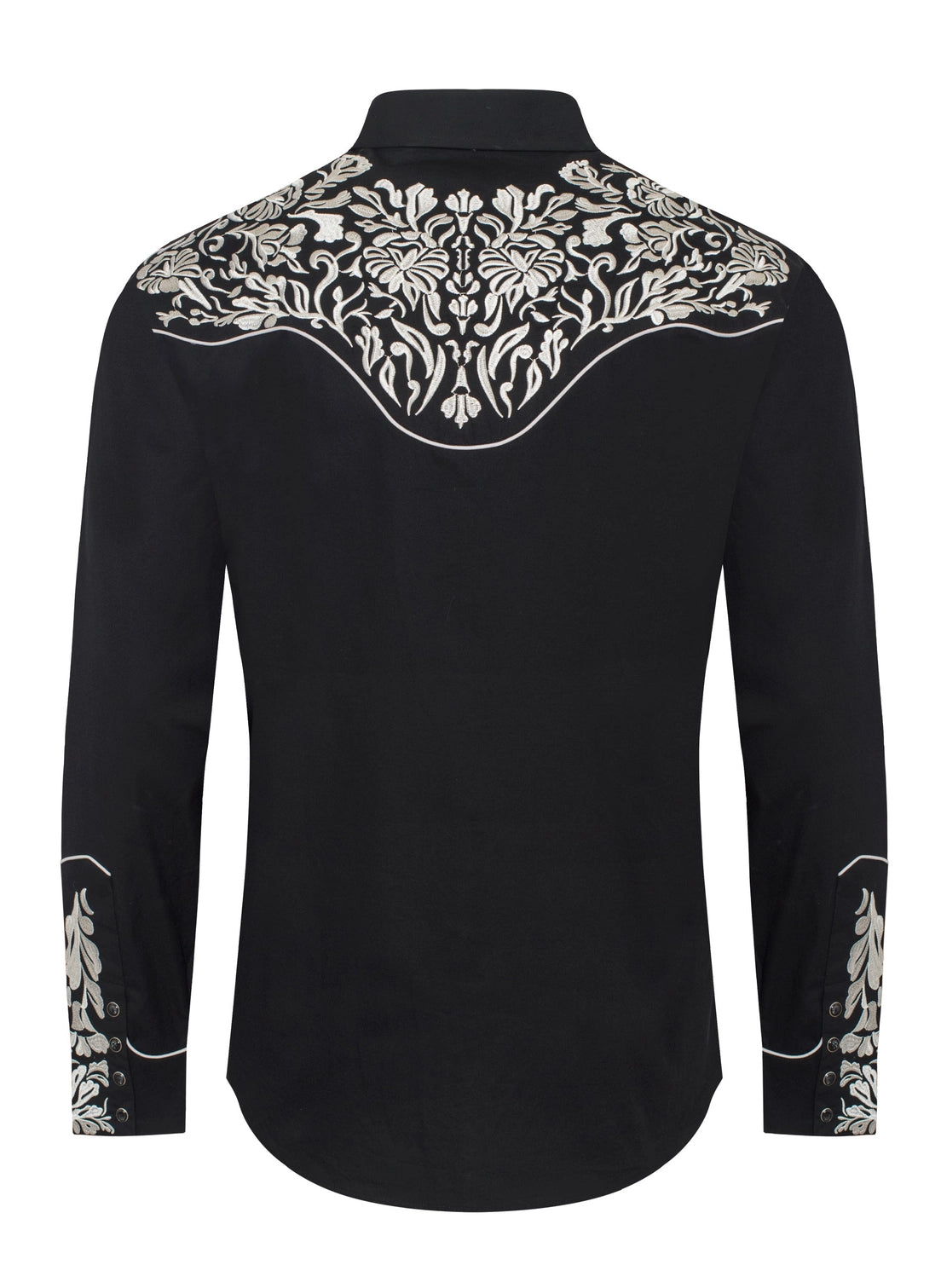Mens Embroidered Black Western Shirt