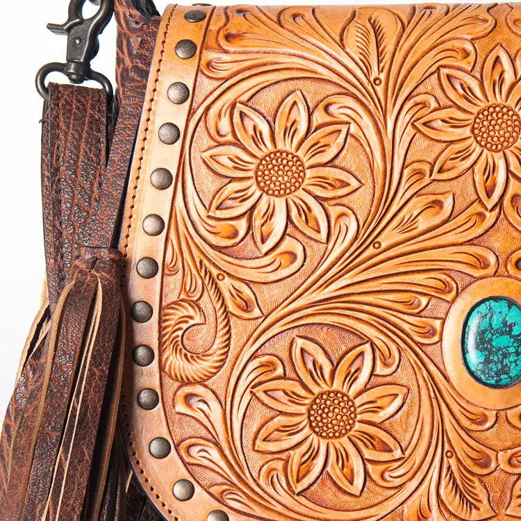 American Darling Hand Tooled Genuine Leather Western Bag