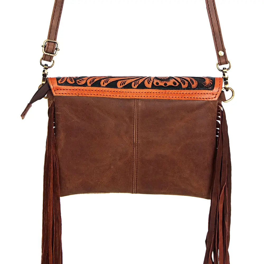 American Darling Fringe Hand Tooled Cowhide Western Bag