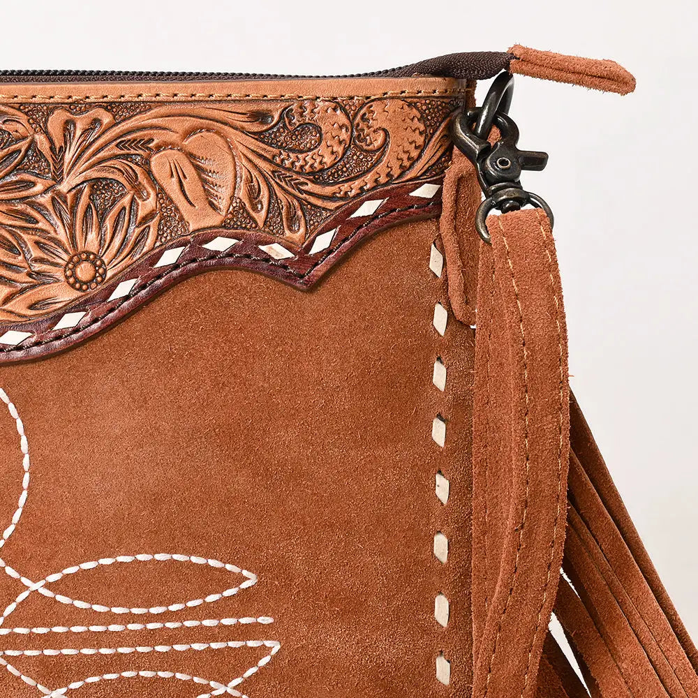 American Darling Boot Stitched Genuine Suede Western Bag