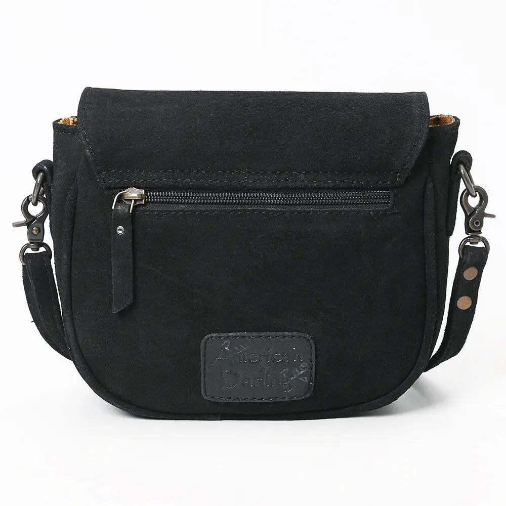 American Darling Boot Stitched Genuine Leather Suede Western Bag