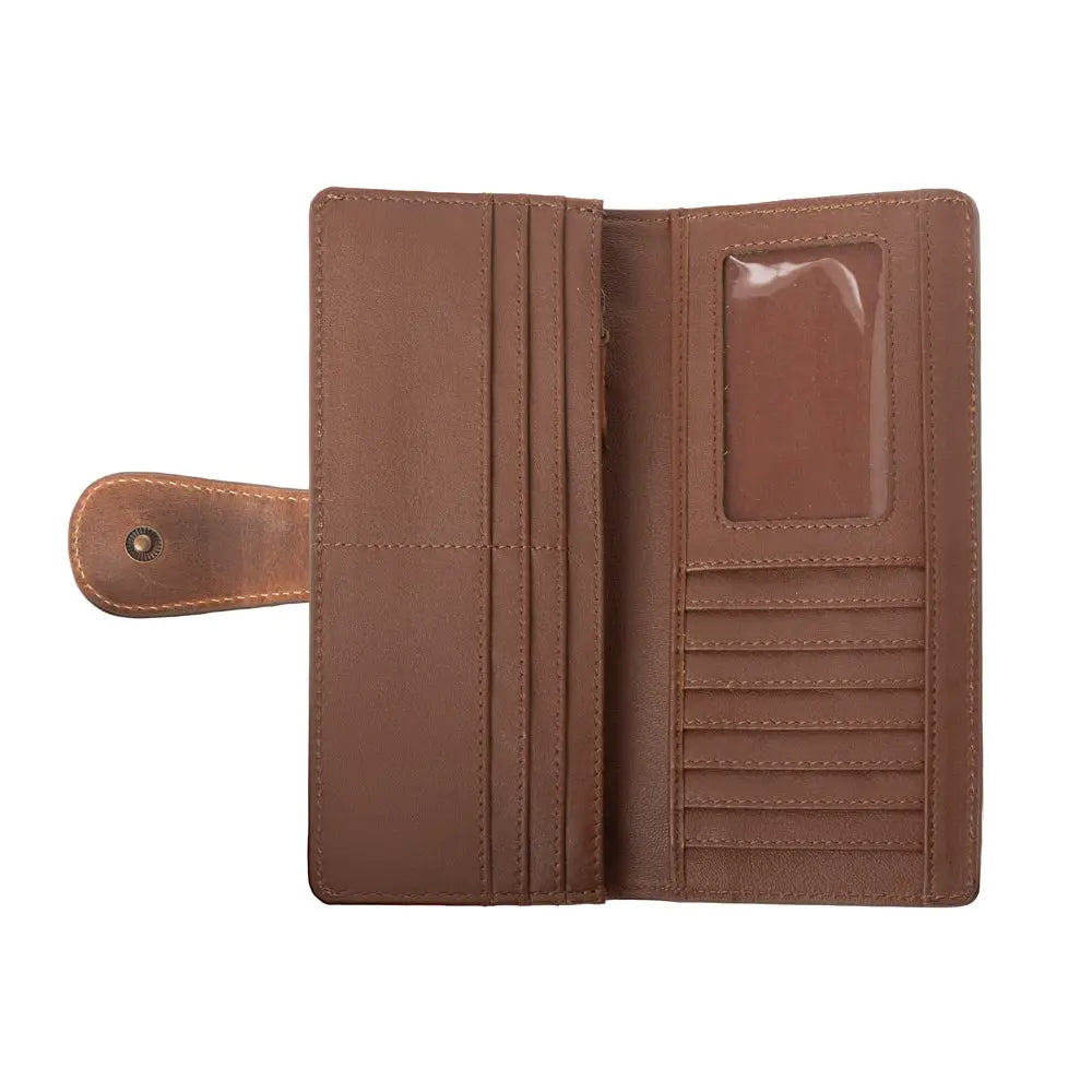 Myra Hair On Leather Purse in Honey Drift