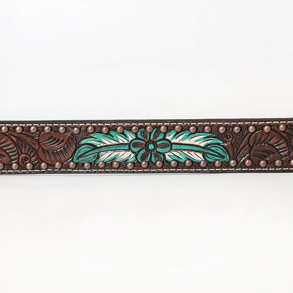 Genuine Hand Tooled Leather Western Belt