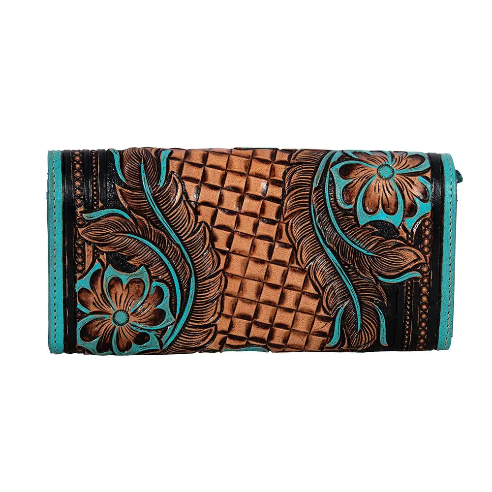 Myra Turquoise Hand Tooled Western Purse