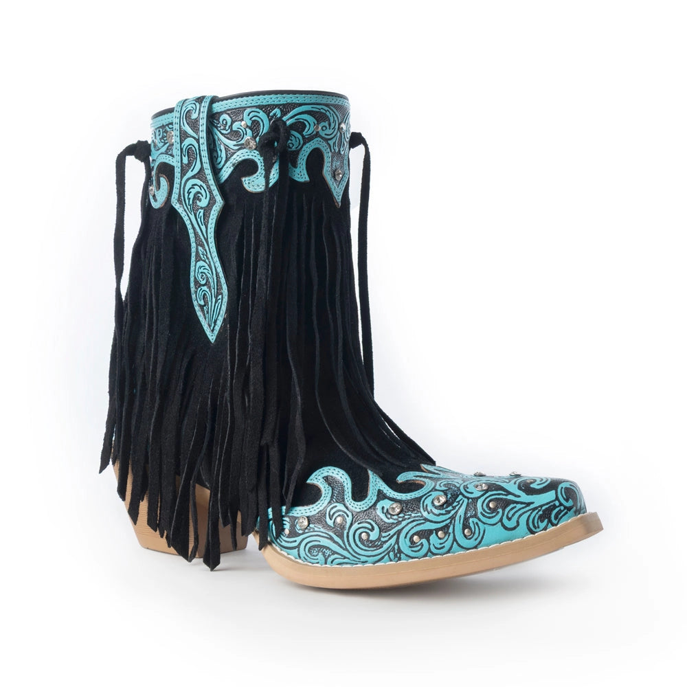 Myra Nashville Nights Twilight Handtooled Cowboy Boots with Swarovski Stones
