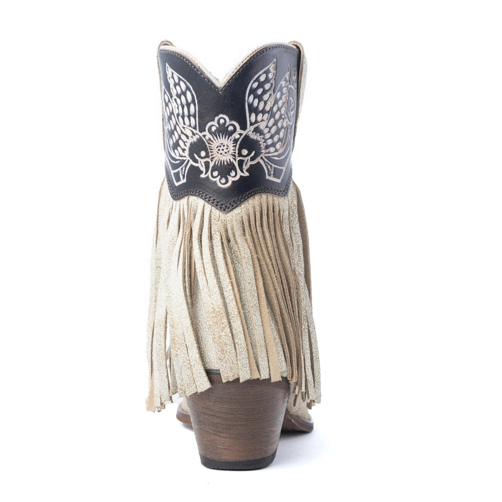 Myra Fringe Bird Cream Cowboy Boots