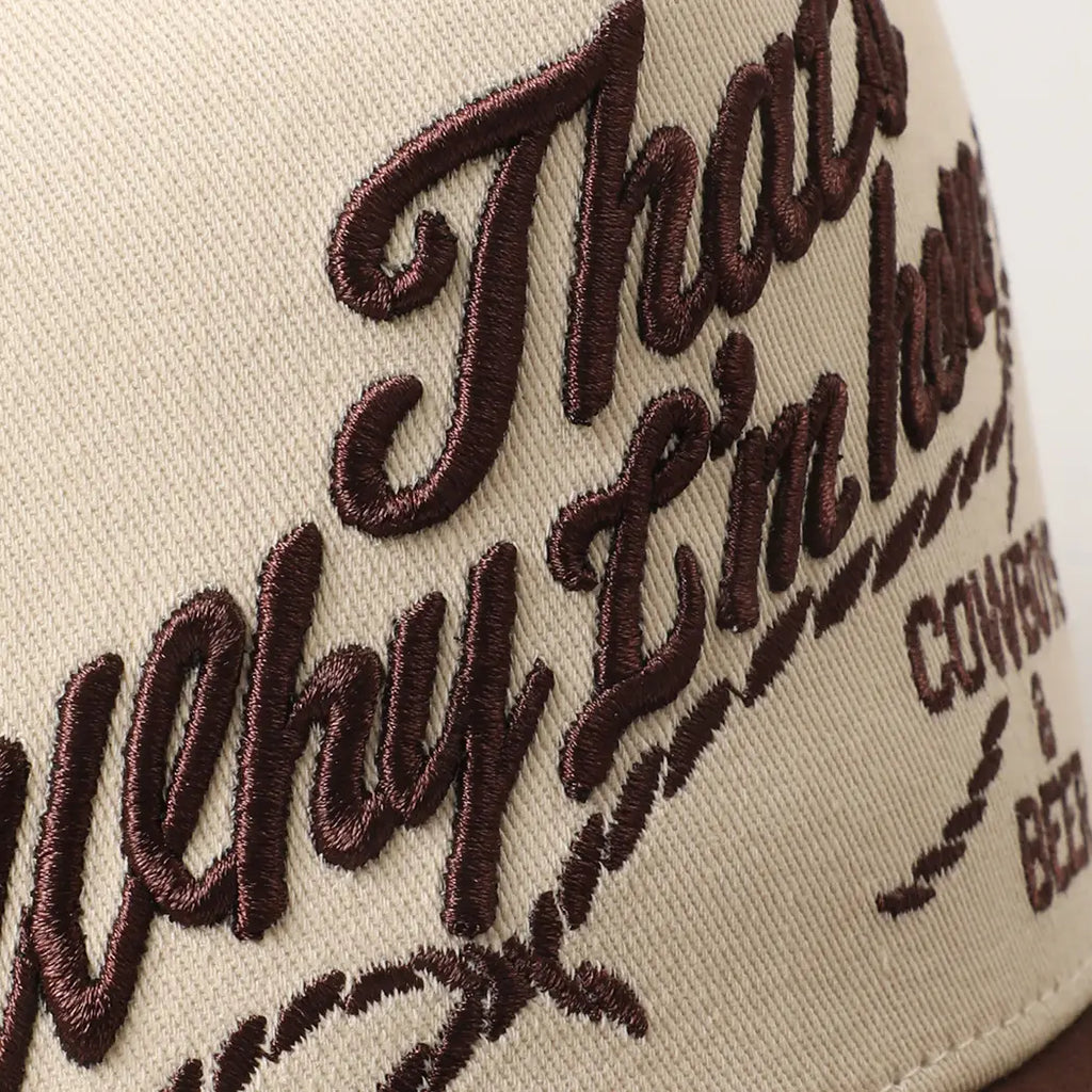 Cowboys & Beer Two Tone Embroidered Trucker Cap