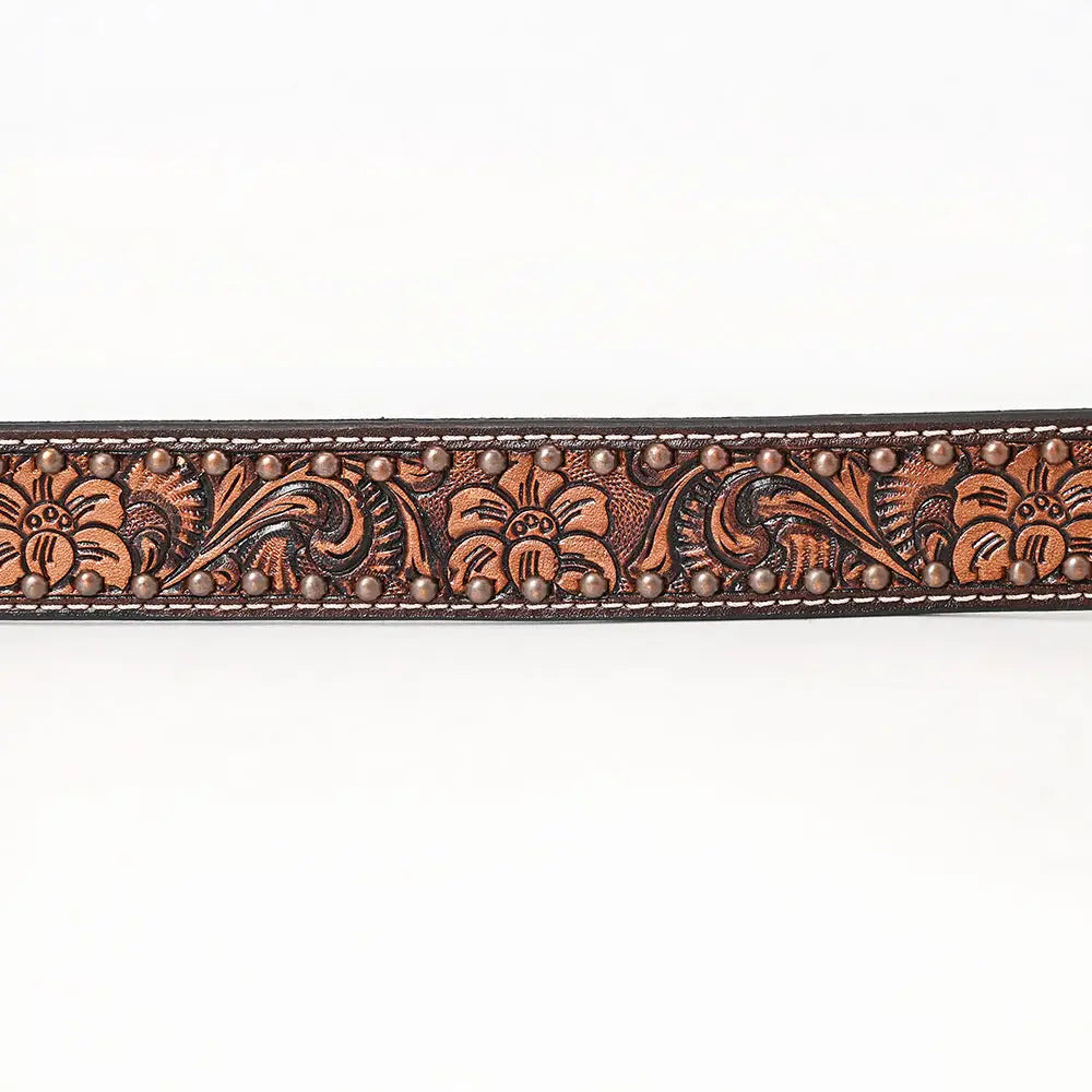 Genuine Hand Tooled Leather Western Belt
