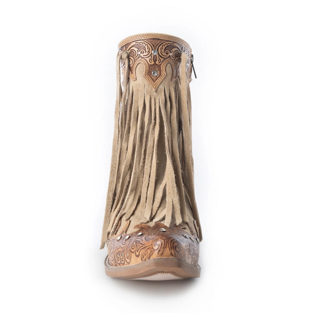 Myra Nashville Nights Fringe Cowboy Boots Handtooled with Swarovski Stones