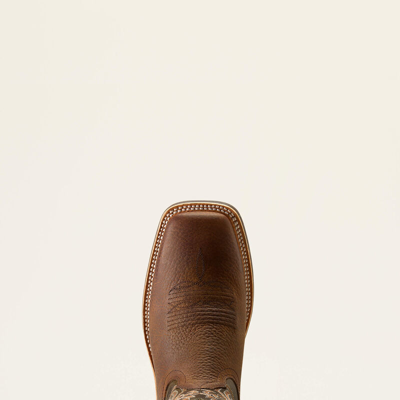 Ariat Highland Toughstock Wide Square Toe Western Boot Brown Oiled Rowdy