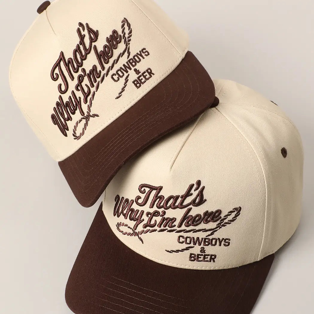 Cowboys & Beer Two Tone Embroidered Trucker Cap