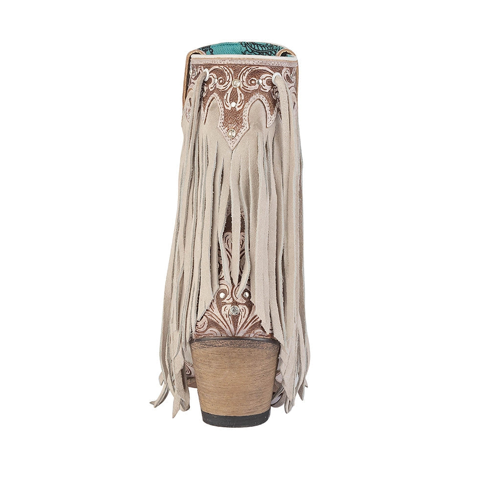 Canyon Fringed Hand-Tooled Boots 10611