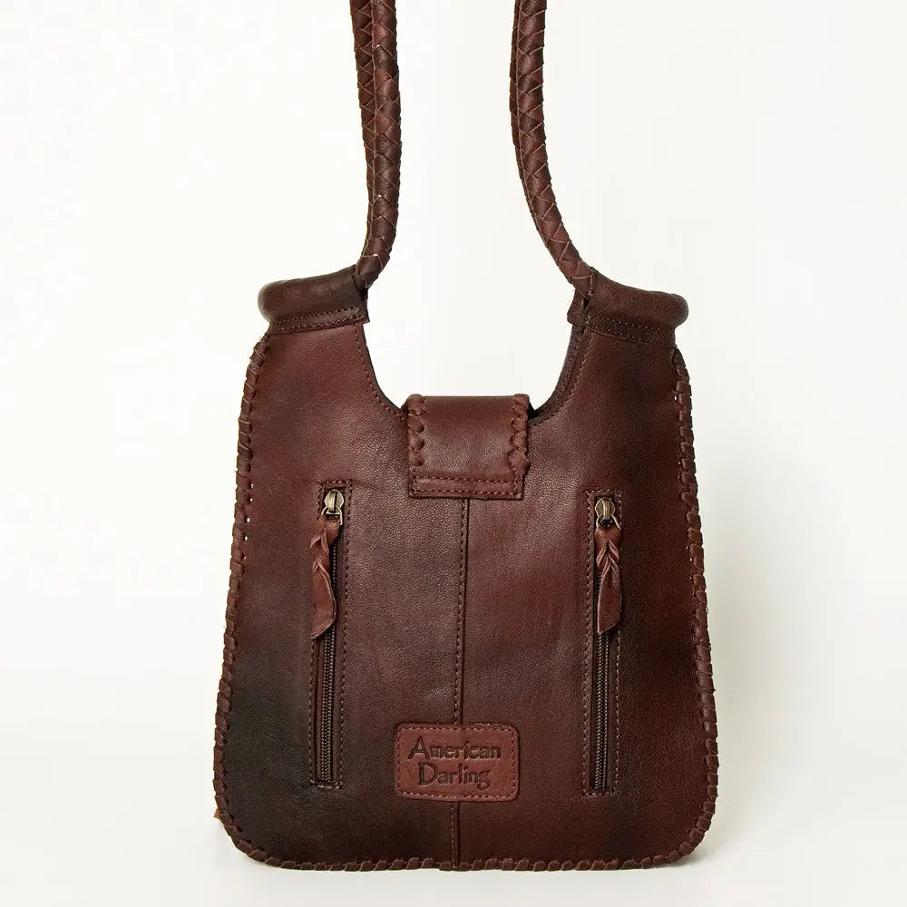 American Darling Cowhide Fringe Hand Tooled Western Bag