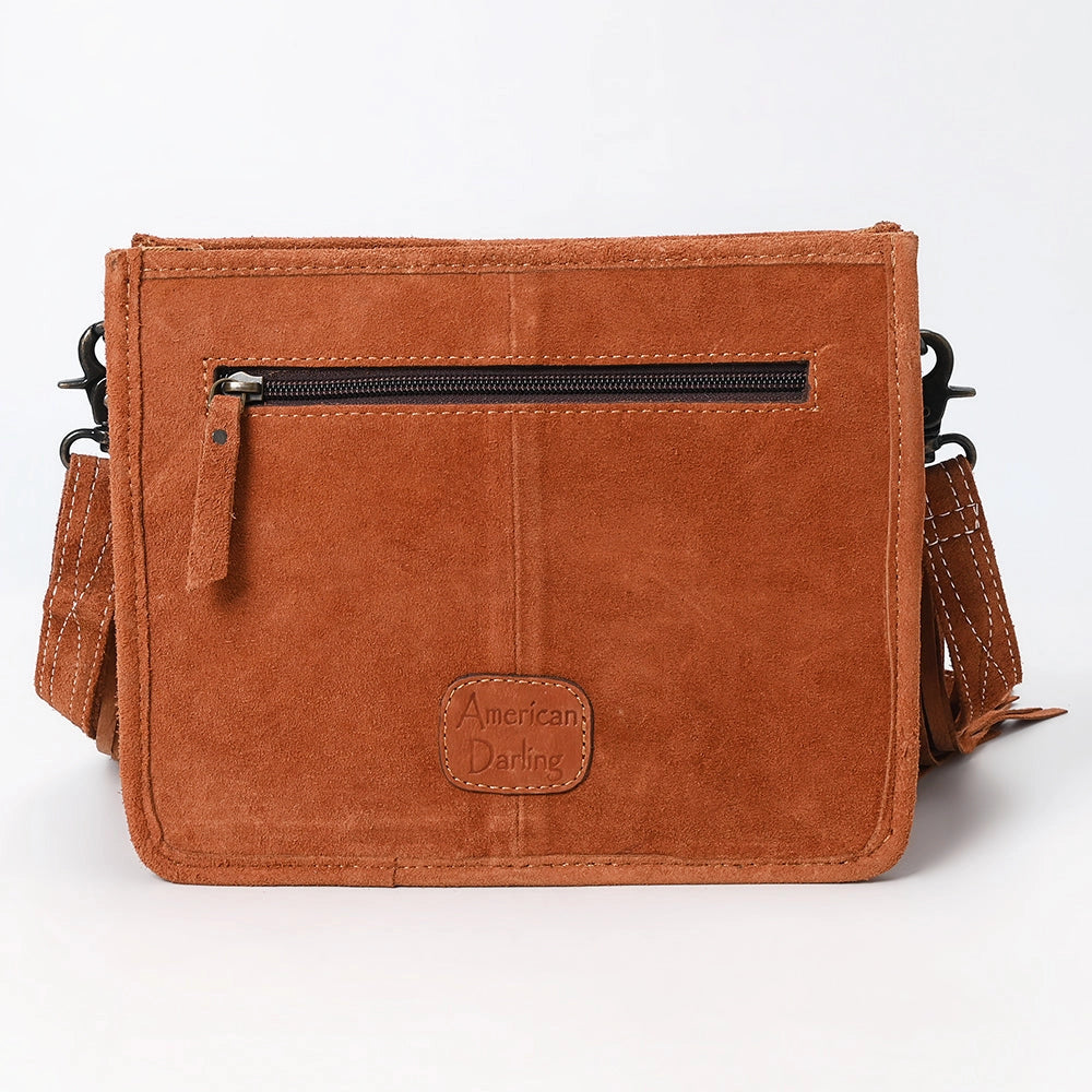 American Darling Fringed Cowboy Boot Stitch Tan Bag