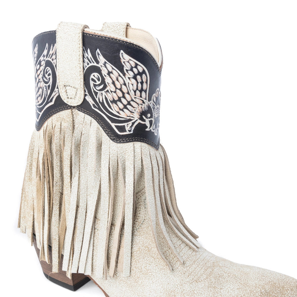 Myra Fringe Bird Cream Cowboy Boots