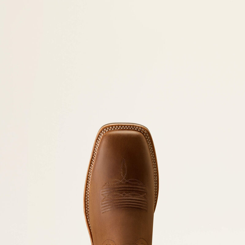 Ariat Highland Toughstock Wide Square Toe Western Boot Distressed Brown