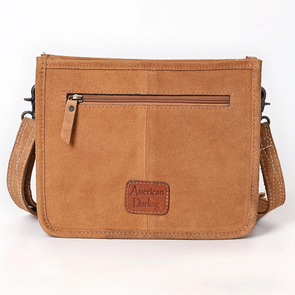 American Darling Fringed Cowboy Boot Stitch Brown Bag