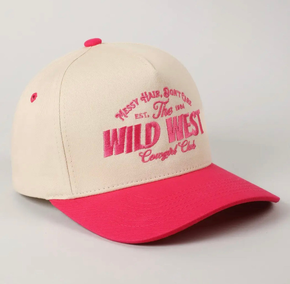Messy Hair Wild West Cap Pink