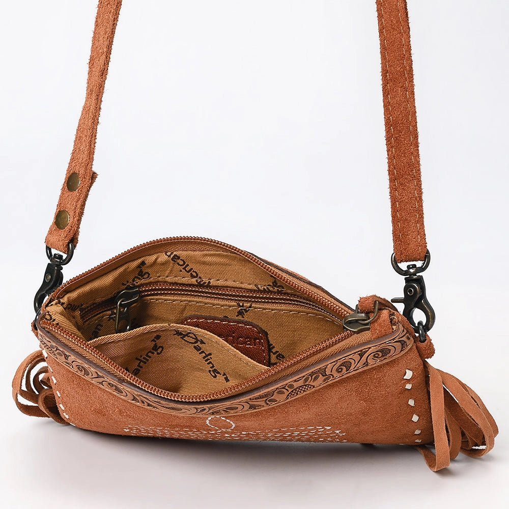 American Darling Boot Stitched Genuine Suede Leather Western Purse Bag