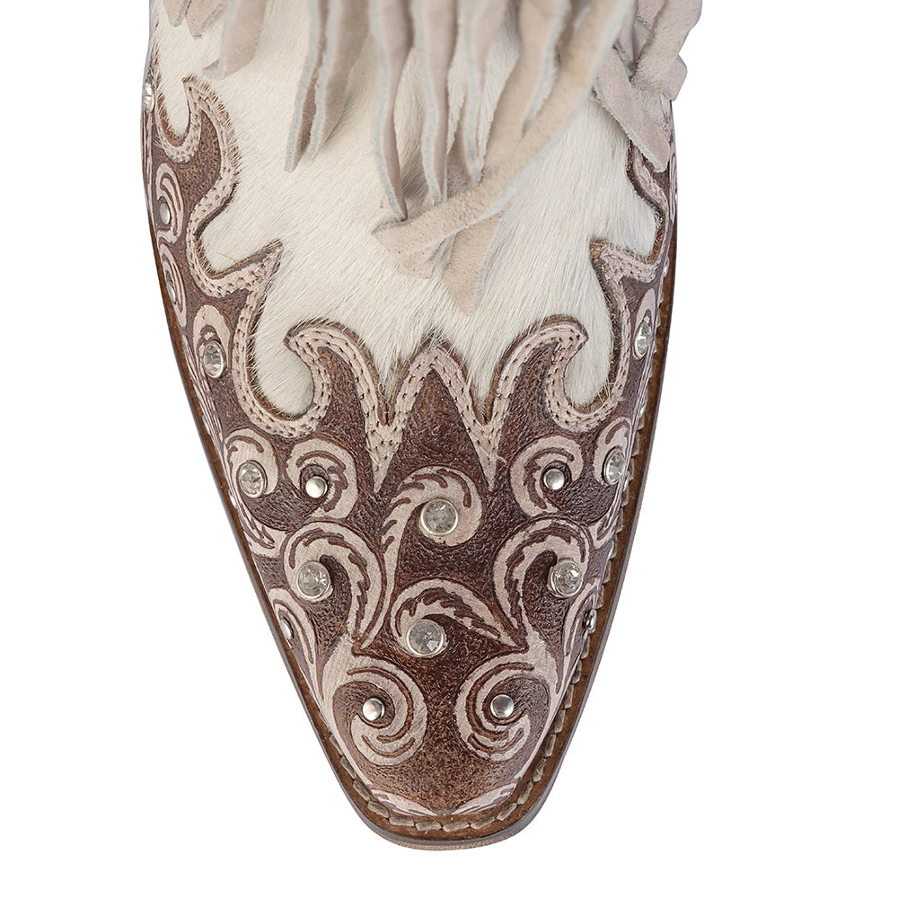 Canyon Fringed Hand-Tooled Boots 10611
