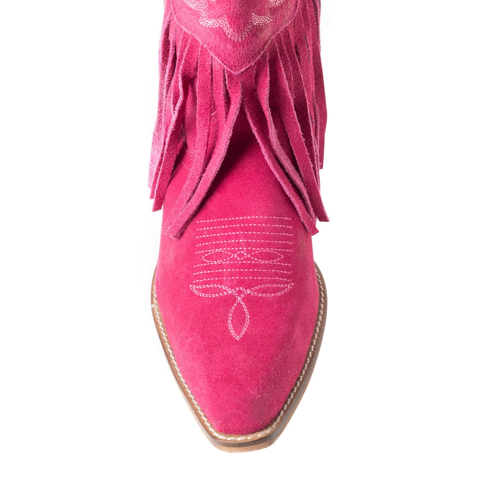 Myra Pink Fringe Short Rodeo Boots