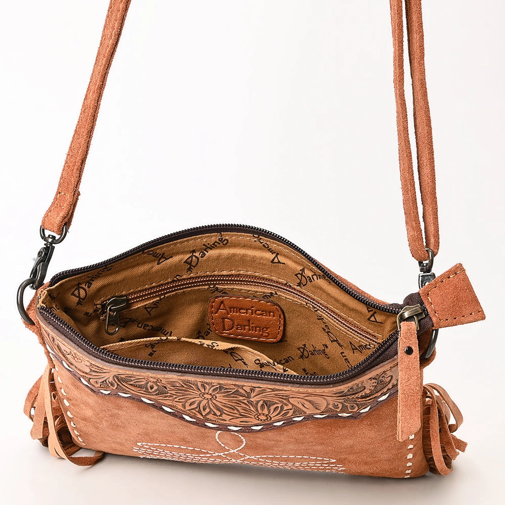 American Darling Boot Stitched Genuine Suede Western Bag